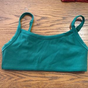 Aerie Offline ribbed green sports bra